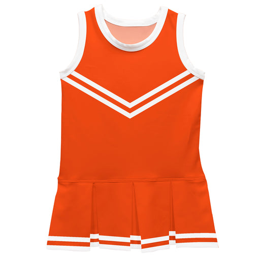Orange White Sleeveless Cheerleader Dress
