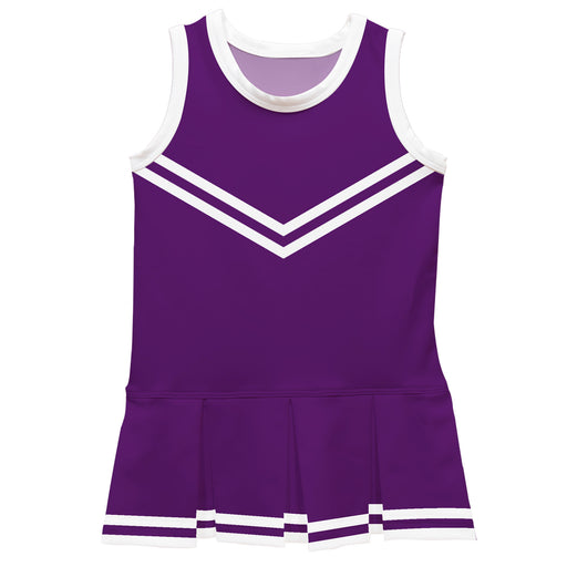 Purple White Sleeveless Cheerleader Dress