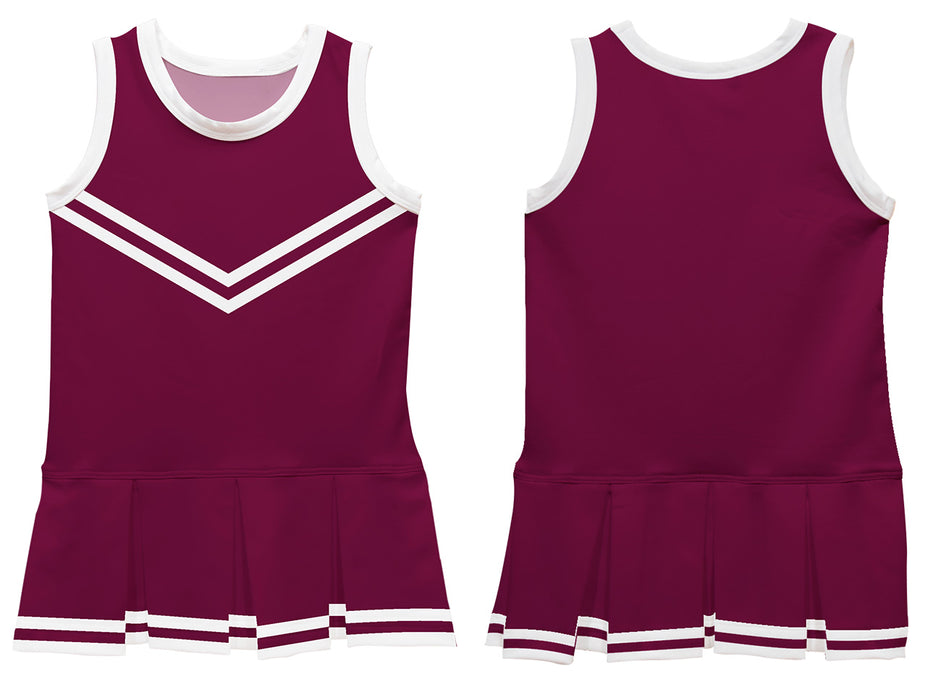 Maroon and White Sleeveless Cheerleader Dress - Vive La Fête - Online Apparel Store