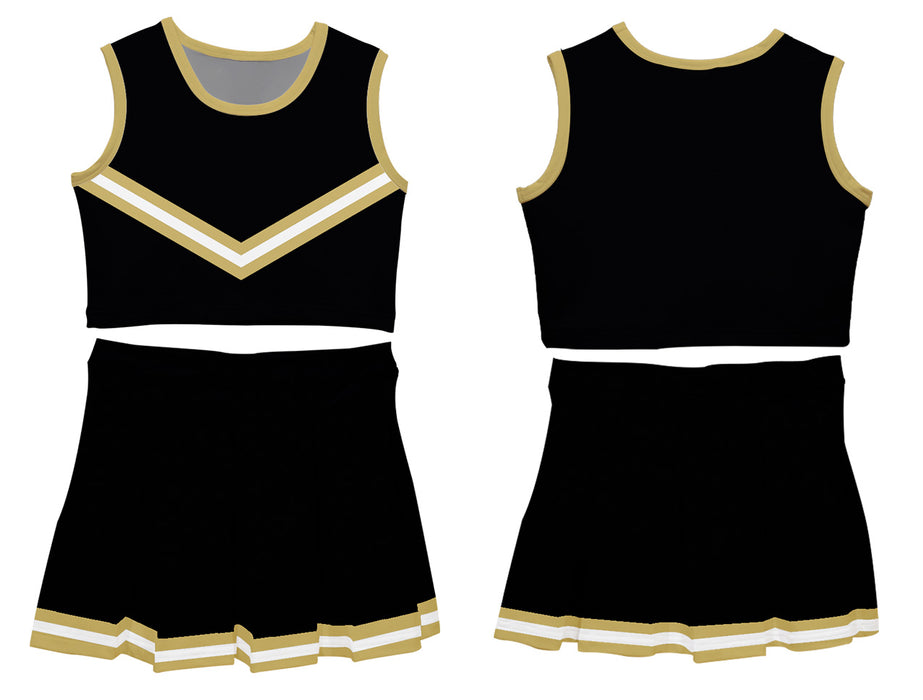 Black and Gold Sleeveless Cheerleader Set - Vive La Fête - Online Apparel Store