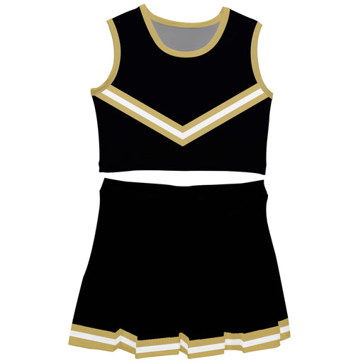 Black and Gold Sleeveless Cheerleader Set