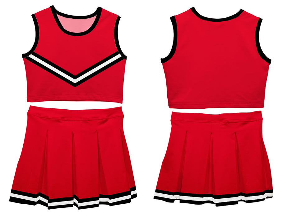 Red and Black Sleeveless Cheerleader Set - Vive La Fête - Online Apparel Store