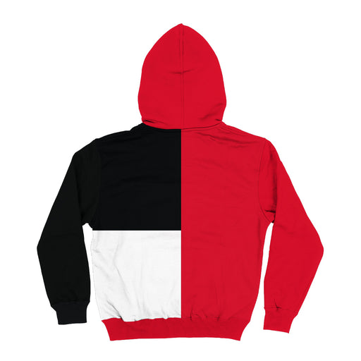 Red Black and White Fleece Long Sleeve Hoodie V1 - Vive La Fête - Online Apparel Store