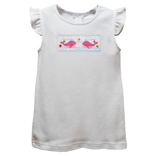 Whales White Knit Angel Wing Sleeves Girls Tshirt