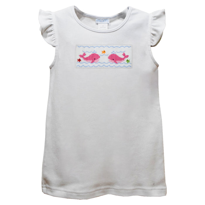 Whales White Knit Angel Wing Sleeves Girls Tshirt