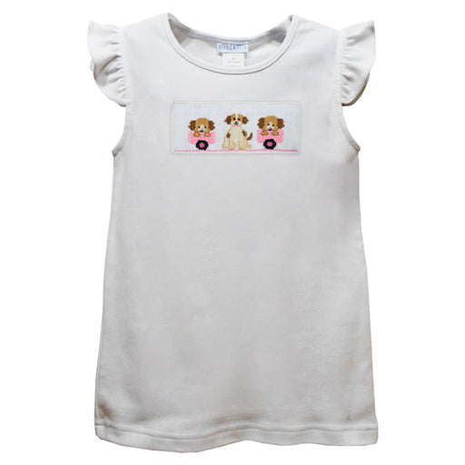 Puppies White Knit Angel Wing Sleeves Girls Tshirt