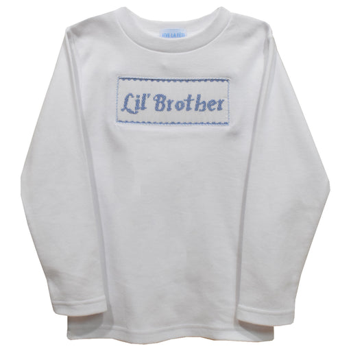 Lil Brother White Knit Long Sleeve Boys Tee Shirt