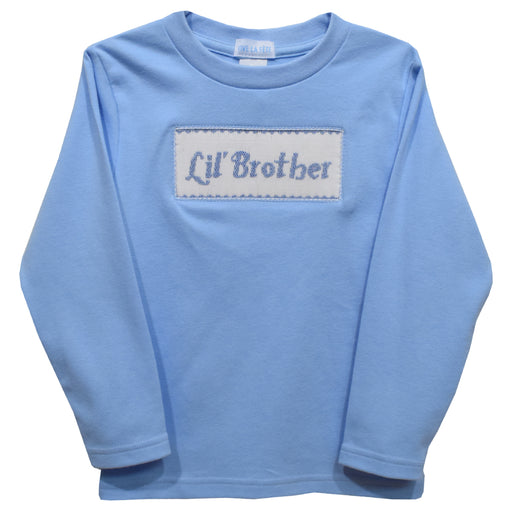 Lil Brother Smocked Light Blue Knit Long Sleeve Boys Tee Shirt
