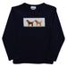 Labrador Smocked Navy Blue Knit Long Sleeve Boys Tee Shirt