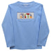 Blue Tools Smocked Light Blue Knit Long Sleeve Boys Tee Shirt