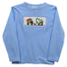 Excavator & Truck Smocked Light Blue Knit Long Sleeve Boys Tee Shirt