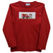 Firetruck & Dalmatian Smocked Red Knit Long Sleeve Boys Tee Shirt