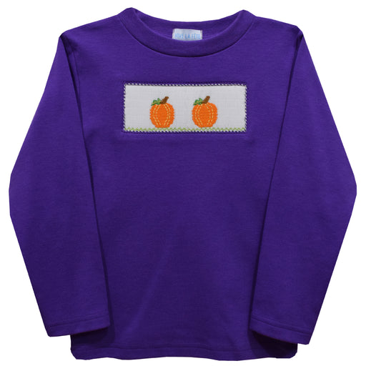 Pumpkins Scmoked Purple Knit Long Sleeve Boys Tee Shirt