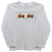 Christmas Trucks White Knit Long Sleeve Boys Tee Shirt