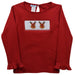 Rudolphs Smocked Red Knit Ruffle Long Sleeve Girls Tee Shirt