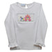 Princess Carriage Smocked White Knit Ruffle Long Sleeve Girls Tee Shirt
