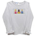 Princess Smocked White Knit Ruffle Long Sleeve Girls Tee Shirt