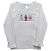 Nutcrackers Smocked White Knit Ruffle Long Sleeve Girls Tee Shirt