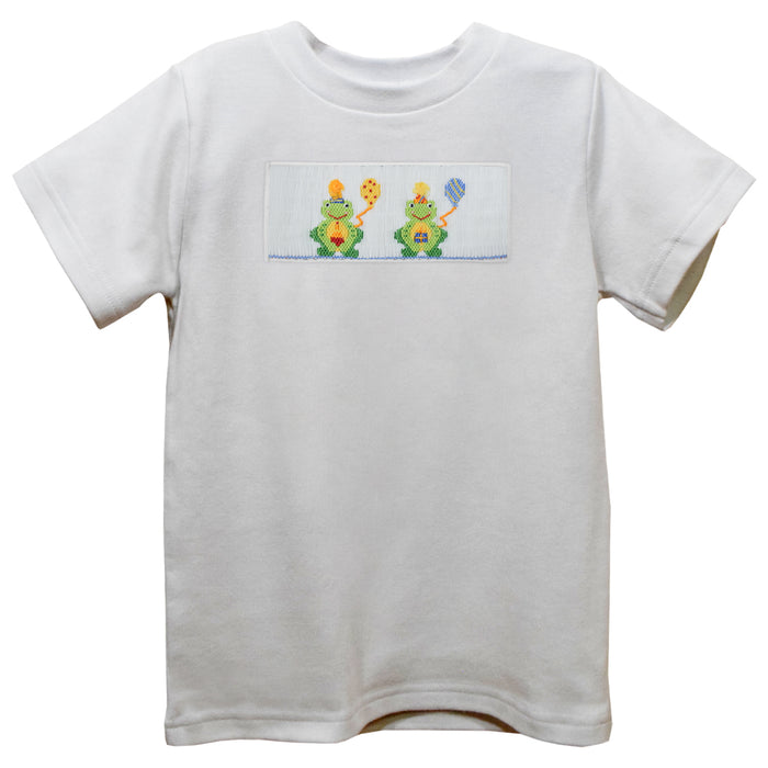 Frogs White Knit Short Sleeve Boys Tee Shirt