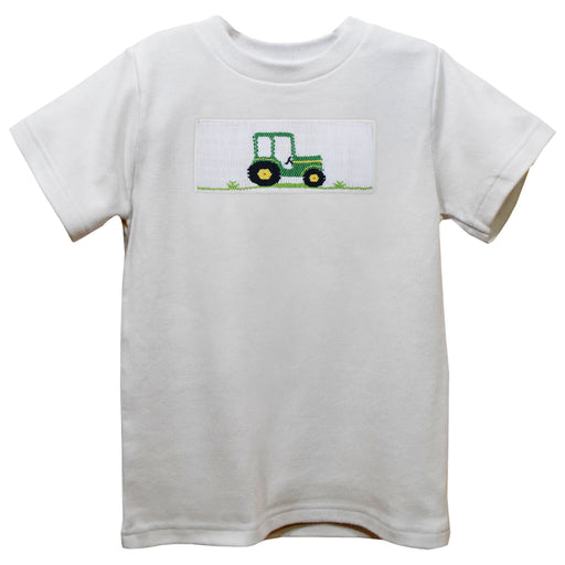 Tractors White Knit Short Sleeve Boys Tee Shirt