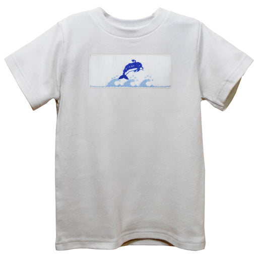 Whales White Knit Short Sleeve Boys Tee Shirt