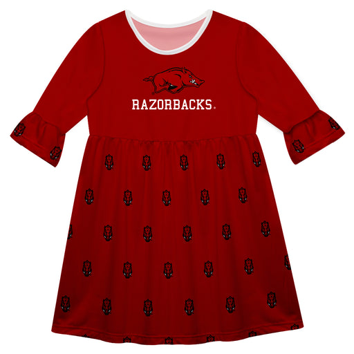 Arkansas Print Red Amy Dress Three Quarter Sleeve - Vive La Fête - Online Apparel Store