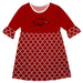 Arkansas Quatrefoil Red Amy Dress Three Quarter Sleeve - Vive La Fête - Online Apparel Store