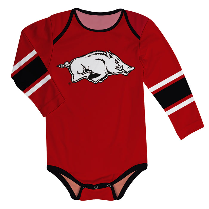 Arkansas Razorbacks Stripes Red Long Sleeve Onesie - Vive La Fête - Online Apparel Store