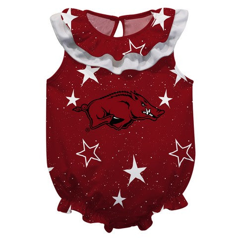 Arkansas Stars Red Girls Sleeveless Onesie - Vive La Fête - Online Apparel Store