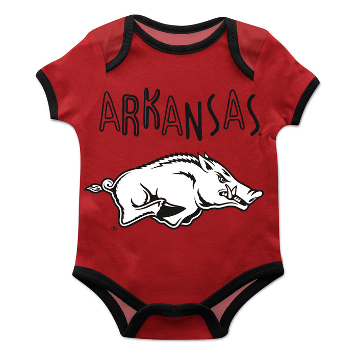 Arkansas Razorbacks Red Solid Short Sleeve Onesie - Vive La Fête - Online Apparel Store