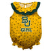 Baylor Swirls Gold Girls Sleeveless Onesie - Vive La Fête - Online Apparel Store