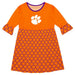 Clemson Quatrefoil Orange Amy Dress Three Quarter Sleeve - Vive La Fête - Online Apparel Store
