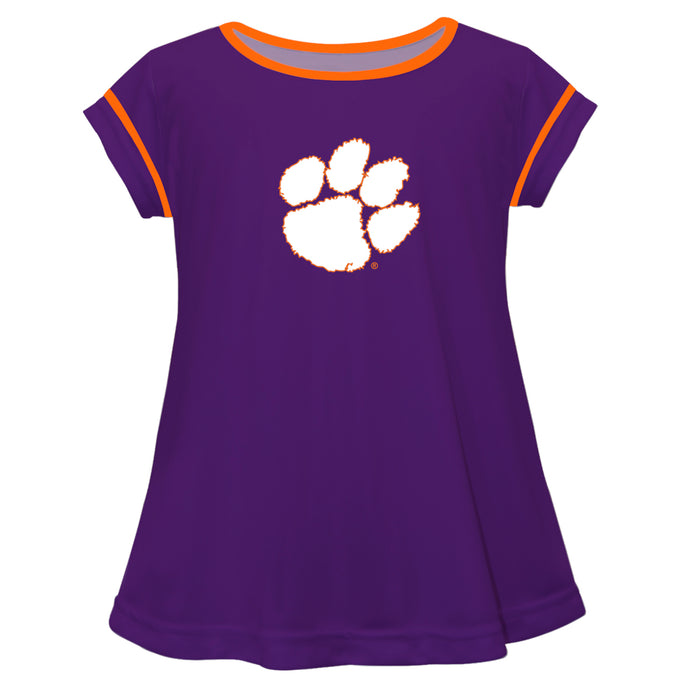 Clemson Solid Purple Laurie Top Short Sleeve - Vive La Fête - Online Apparel Store