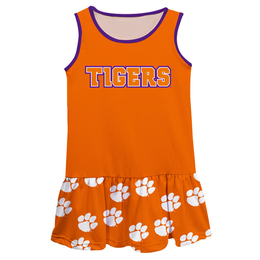 Clemson Tigers Repeat Logo Orange Sleeveless Lily Dress - Vive La Fête - Online Apparel Store