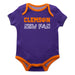 Clemson Solid Purple Boys Onesie Short Sleeve - Vive La Fête - Online Apparel Store