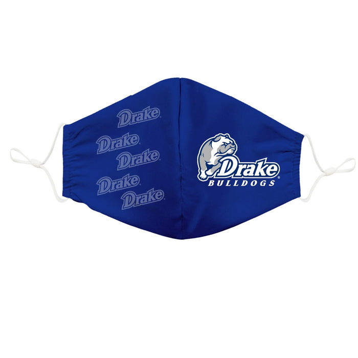 Drake University Bulldogs 3 Ply Vive La Fete Face Mask 3 Pack Game Day Collegiate Unisex Face Covers Reusable Washable - Vive La Fête - Online Apparel Store