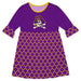 East Carolina Quatrefoil Purple Amy Dress Three Quarter - Vive La Fête - Online Apparel Store