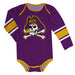 East Carolina Pirates Stripes Purple Long Sleeve Onesie - Vive La Fête - Online Apparel Store