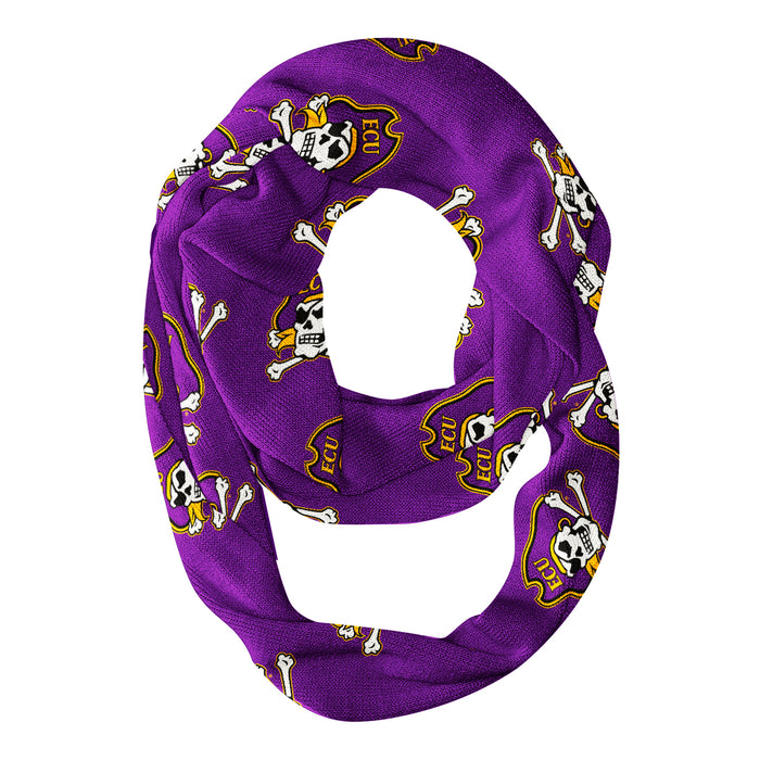 East Carolina Pirates All Over Logo Purple Infinity Scarf - Vive La Fête - Online Apparel Store