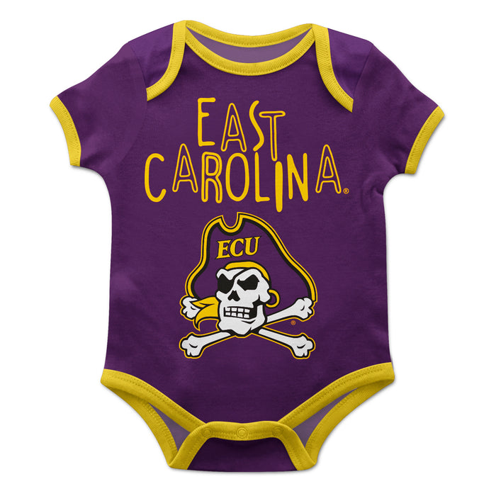 East Carolina Pirates Purple Solid Short Sleeve Onesie - Vive La Fête - Online Apparel Store