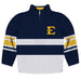 East Tennessee State Logo Stripes Blue Long Sleeve Quarter Zip Sweatshirt - Vive La Fête - Online Apparel Store