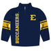East Tennessee State Stripes Blue Long Sleeve Quarter Zip Sweatshirt - Vive La Fête - Online Apparel Store