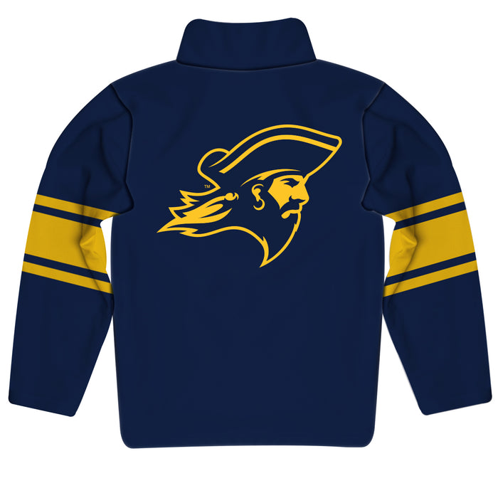 East Tennessee State Stripes Blue Long Sleeve Quarter Zip Sweatshirt - Vive La Fête - Online Apparel Store