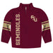 Florida State Seminoles Stripes Garnet Long Sleeve Quarter Zip Sweatshirt - Vive La Fête - Online Apparel Store