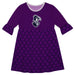 Furman Quatrefoil Purple Amy Dress Three Quarter Sleeve - Vive La Fête - Online Apparel Store