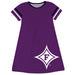 Furman Paladins Big Logo Purple Stripes Short Sleeve A Line Dress - Vive La Fête - Online Apparel Store