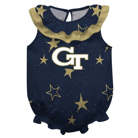 Georgia Tech Stars Blue Girls Sleeveless Onesie - Vive La Fête - Online Apparel Store