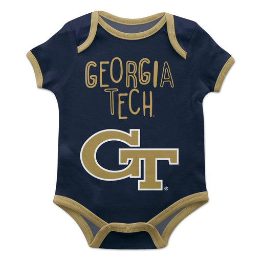 Georgia Tech Yellow Jackets Blue Solid Short Sleeve Onesie - Vive La Fête - Online Apparel Store