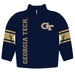 Georgia Tech Yellow Jackets Stripes Blue Long Sleeve Quarter Zip Sweatshirt - Vive La Fête - Online Apparel Store