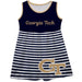 Georgia Tech Yellow Jackets Big Logo Blue And White Stripes Tank Dress - Vive La Fête - Online Apparel Store
